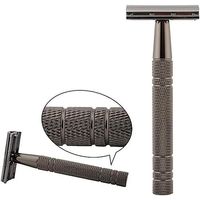 The Great Living Co Premium Double Edge Safety Razor Plus Blades - Gun Metal Grey